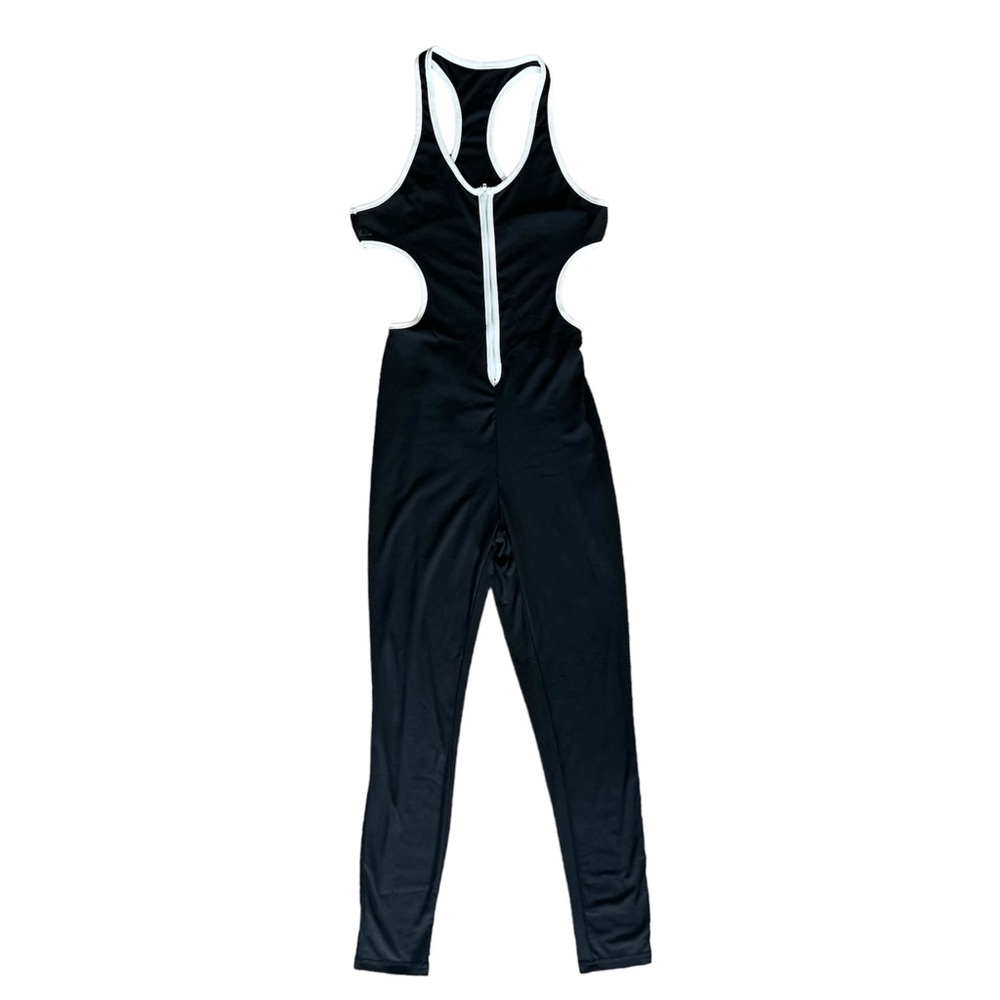 Full Body Zip Up Jumpsuit Back Cut Out